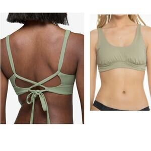 Prana NWT Mallorca Strappy Criss-Cross Back Sage Green Bikini Top Small